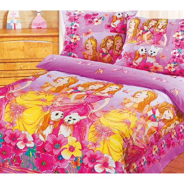 Розовая детская бязь Красавицы