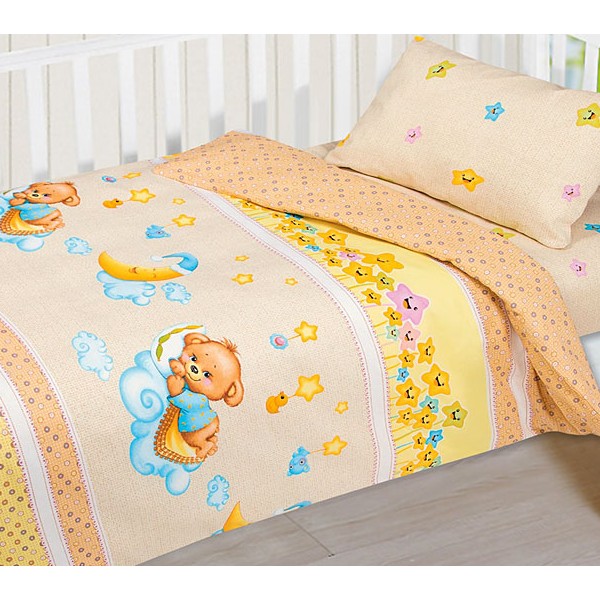 Бежевая бязь Баиньки с компаньоном