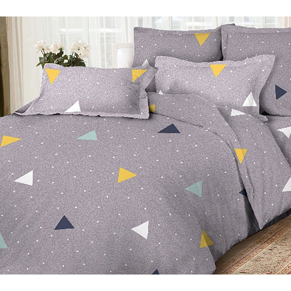 Простыни из серо-коричневой бязи эксклюзив с разноцветными треугольниками