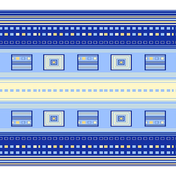 Сине-голубая бязь эксклюзив с квадратными разноцветными абстракциями вблизи