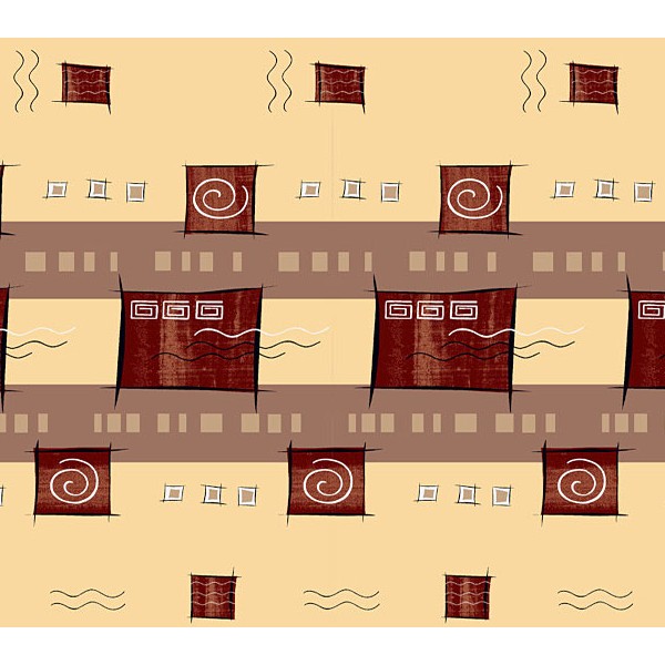 Светло-бежевая бязь эксклюзив с коричневым абстрактным рисунком вблизи