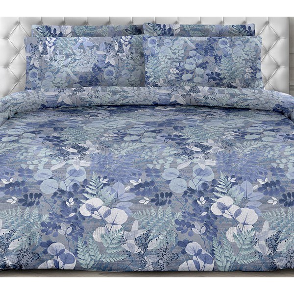 Сине-серая перкаль с красивыми цветами