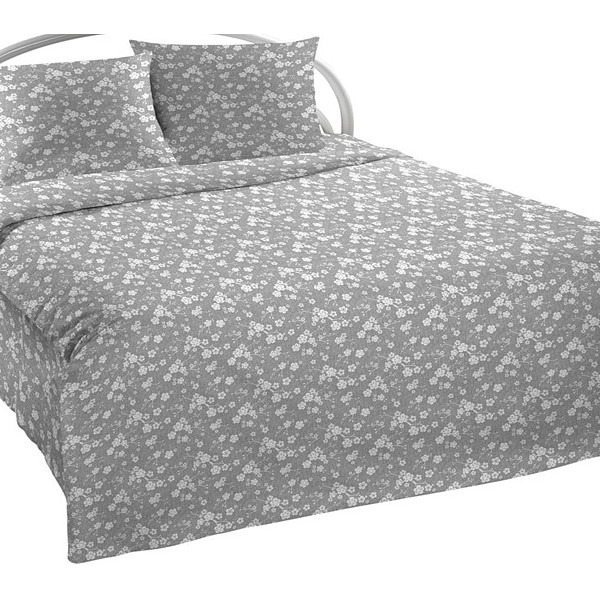 Светло-серая шуйская бязь с мелкими белыми цветочками