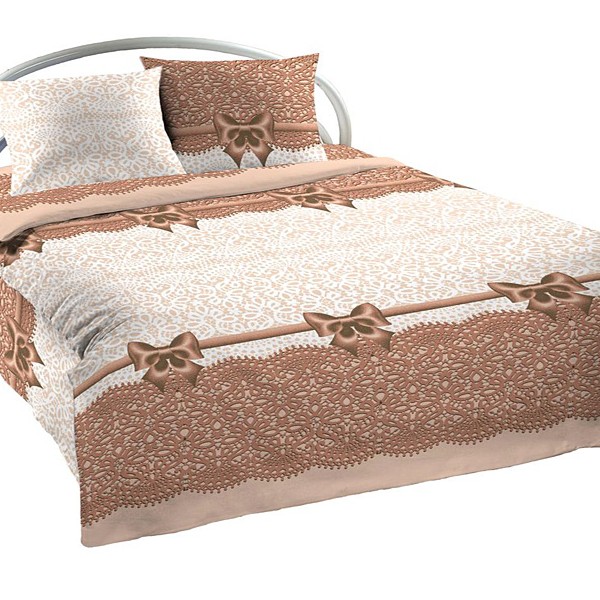 Сливочно-кофейная шуйская бязь с орнаментами и рисунками