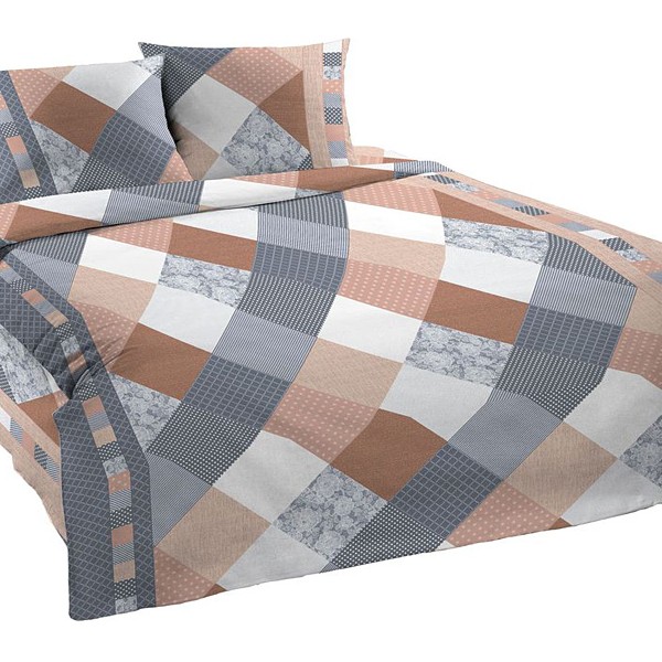 Серо-бежево-коричневая абстракция шуйской бязи