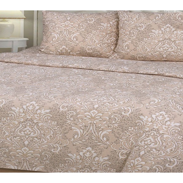 Пододеяльники из коричневато-желтоватой бязи эксклюзив Анжелика со сложными белыми узорами