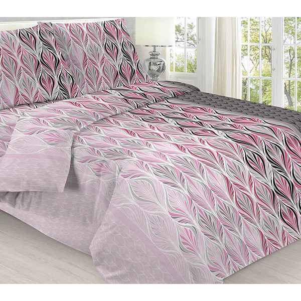 Постельное белье из бледно-розовой бязи-эксклюзив со сложными рисунками