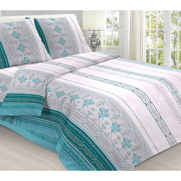 Пододеяльники из бледновато-розоватой бязи эксклюзив с сине-зелеными рисунками