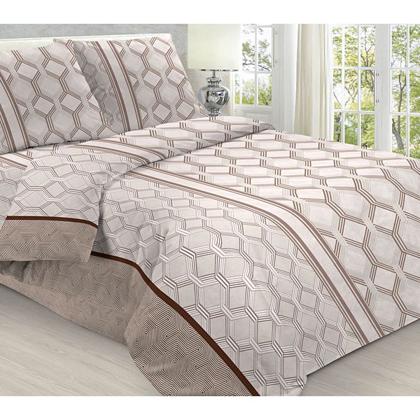 Простыни из розовато-сероватой бязи эксклюзив с коричневыми рисунками