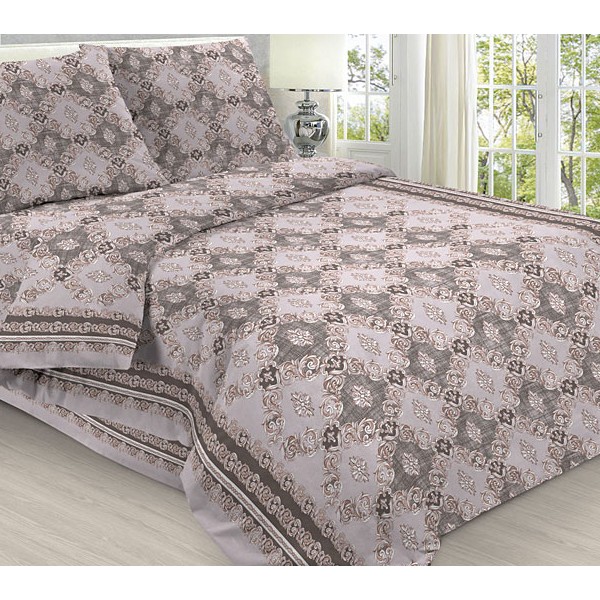 Пододеяльники из светло-коричневой бязи эксклюзив с серебристыми орнаментами