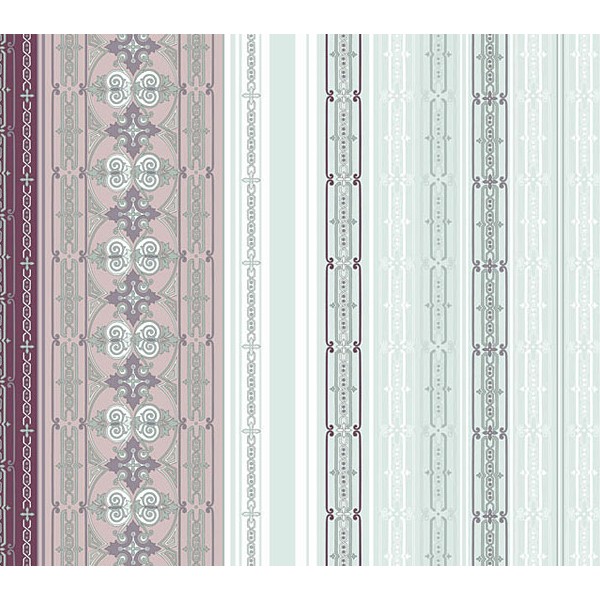 Постельное белье из бледно-зеленоватой бязи эксклюзив с бледно-пурпурными орнаментами