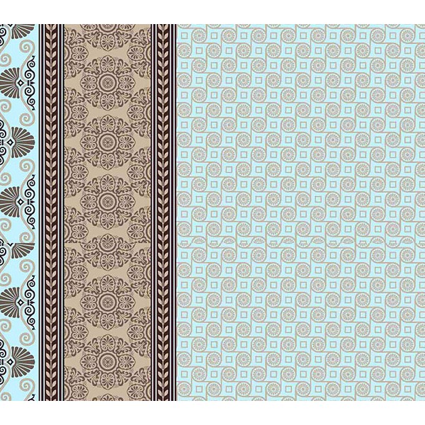 Пододеяльники из голубой бязи эксклюзив с бежево-коричневыми орнаментами и рисунками