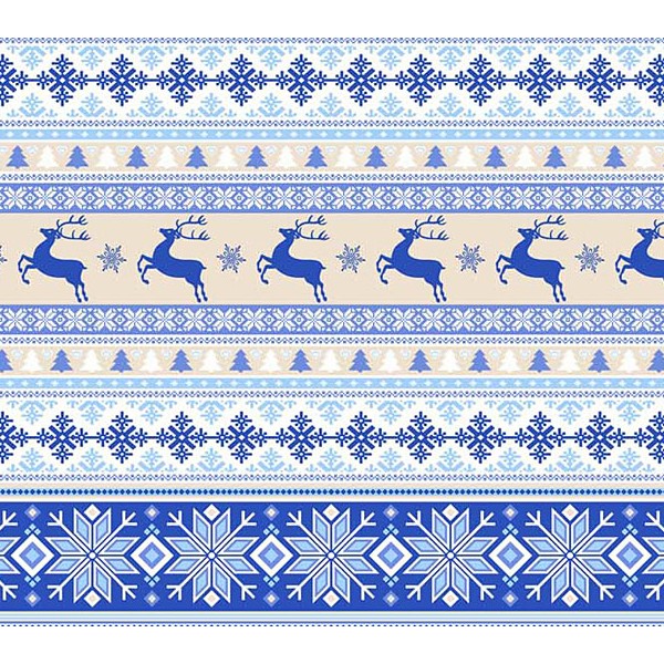 Постельное белье из бледно-голубой бязи эксклюзив с синими орнаментами и оленями