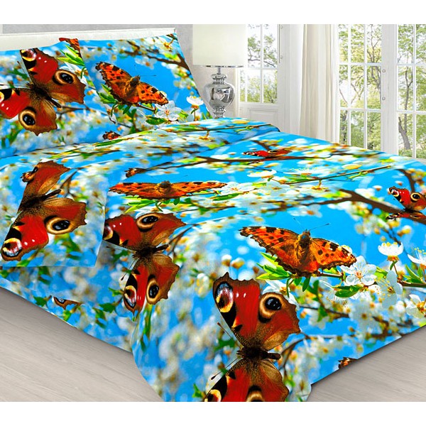 Наволочки из голубой бязи эксклюзив с 3D бабочками