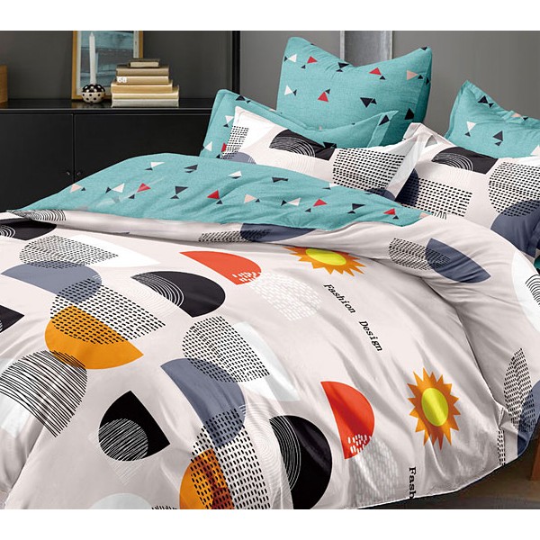 Светло-кремовый поплин с разноцветными абстракциями и голубым компаньоном.jpg