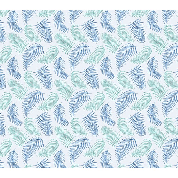 Простыни из белой бязи эксклюзив с синими и зелеными листьями