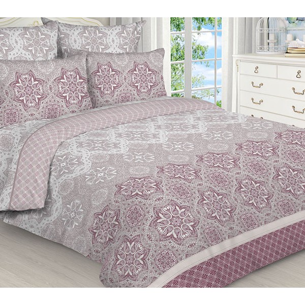 Пододеяльники из серовато-бордовой бязи эксклюзив со сложными орнаментами