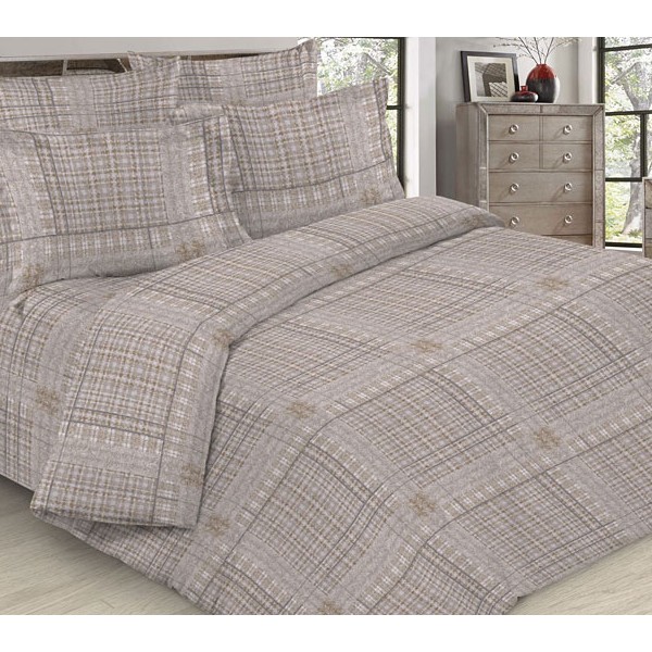 Серо-коричневатая бязь Тейково Клетка