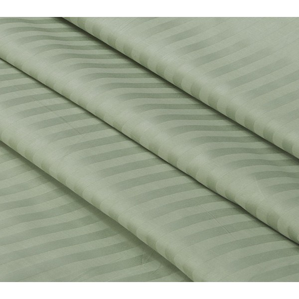 Светло-зеленоватый страйп-сатин Фисташка в полоску