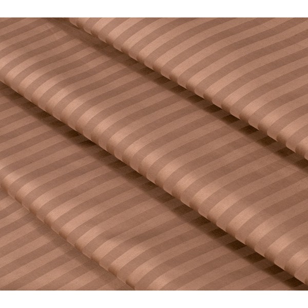 Светло-коричневый страйп-сатин в полоску