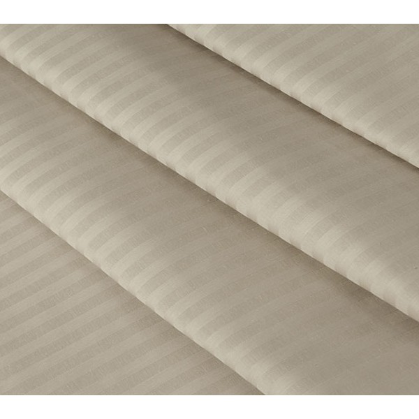 Миндальный страйп-сатин в полоску