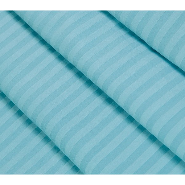 Наволочки на молнии из голубого страйп-сатина в узкую полоску