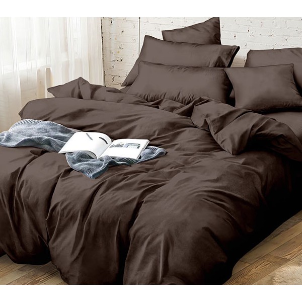 Коричневый однотонный сатин