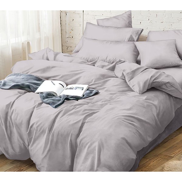 Светло-серый однотонный сатин