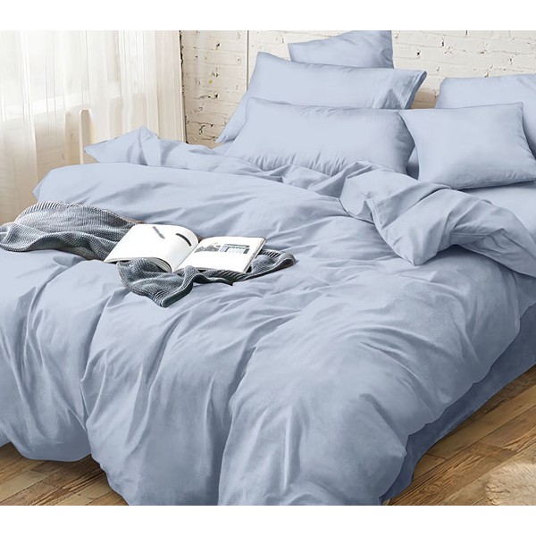 Серовато-голубой однотонный сатин