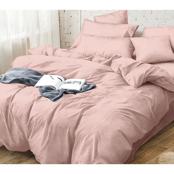 Бледно-розовый однотонный сатин