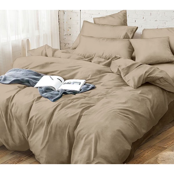 Светло-карамельный однотонный сатин