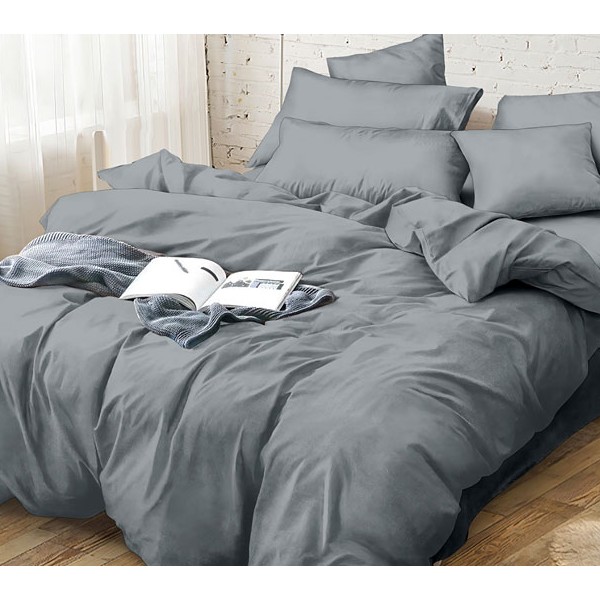 Серый однотонный сатин