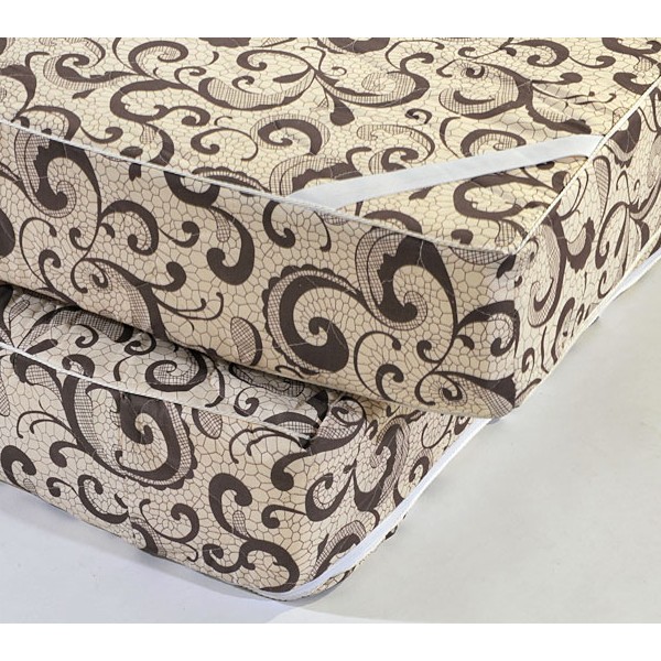 Матрас поролоновый 15 см беспружинный в бежево-коричневом полиэстерном чехле 200см - 2