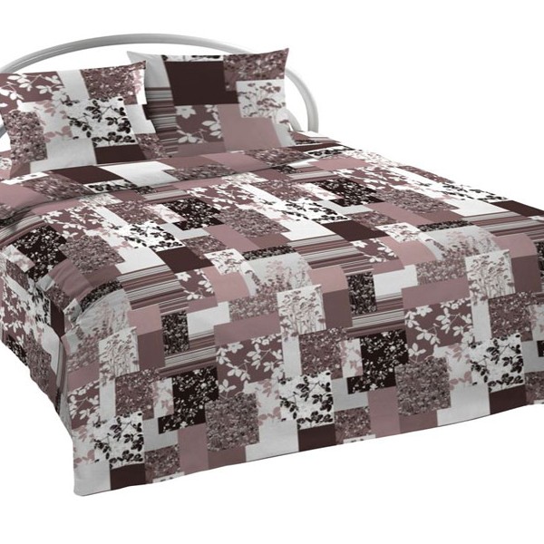 Бело-розово-коричневая абстракция Шуйской бязи