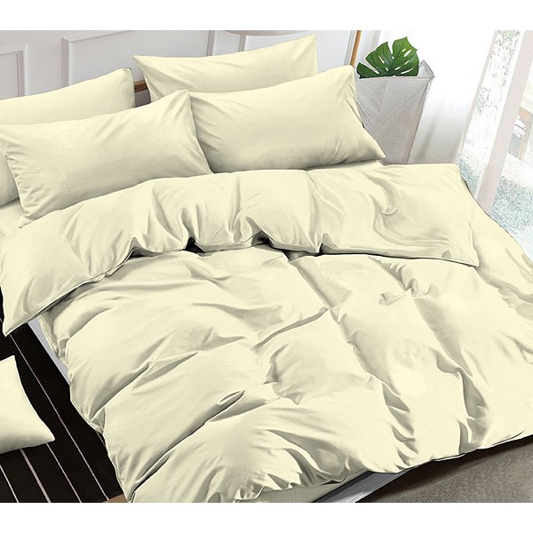 Сливочно-желтоватый однотонный поплин с компаньоном