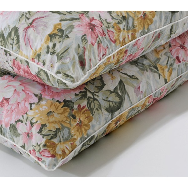 Подушка пухоперовая тик пуходержащий набивной светло-зелёный с цветами Валетекс FSD_2195