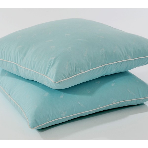Подушки пухоперовая тик пуходержащий набивной нежно-бирюзовый однотонный Валетекс FSD_2209
