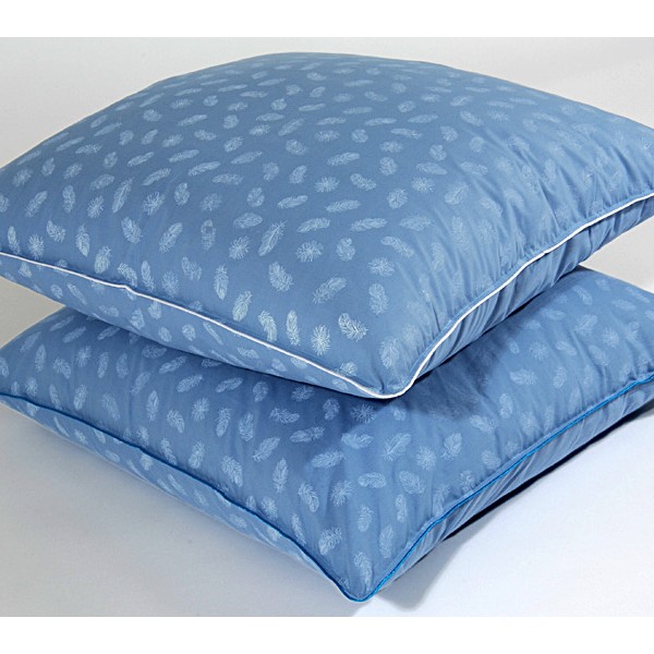 Подушки пухоперовая тик пуходержащий набивной сине-серый Валетекс FSD_2361