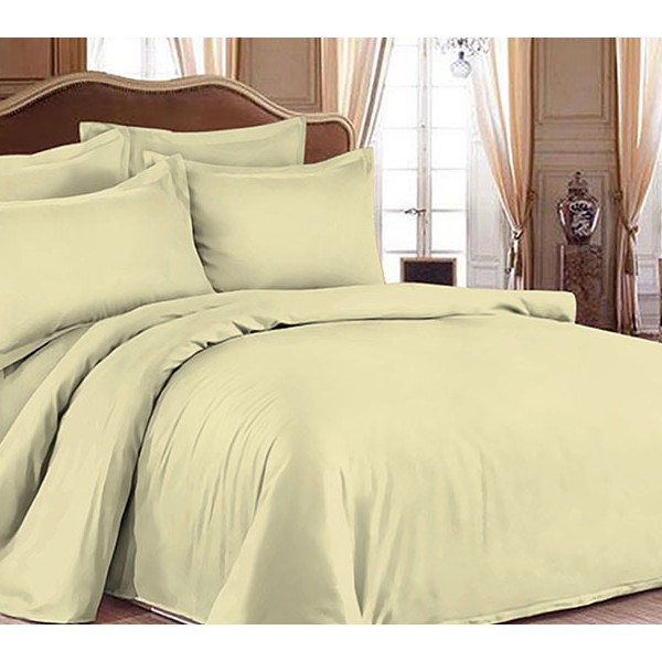 Ваниль однотонный бледно-желтоватый сатин