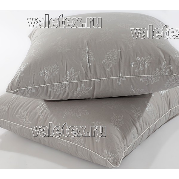 Подушки полу-пух гусиный тик пуходержащий набивной серый Валетекс FSC_8326