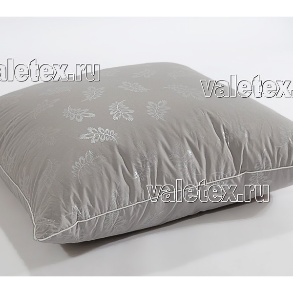 Подушка полу-пух гусиный тик пуходержащий набивной серый Валетекс FSC_8331