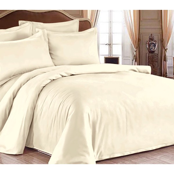 Чайная роза однотонный светло-кремовый сатин