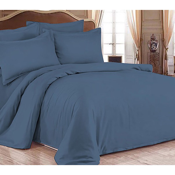 Наволочки из синего однотонного сатина