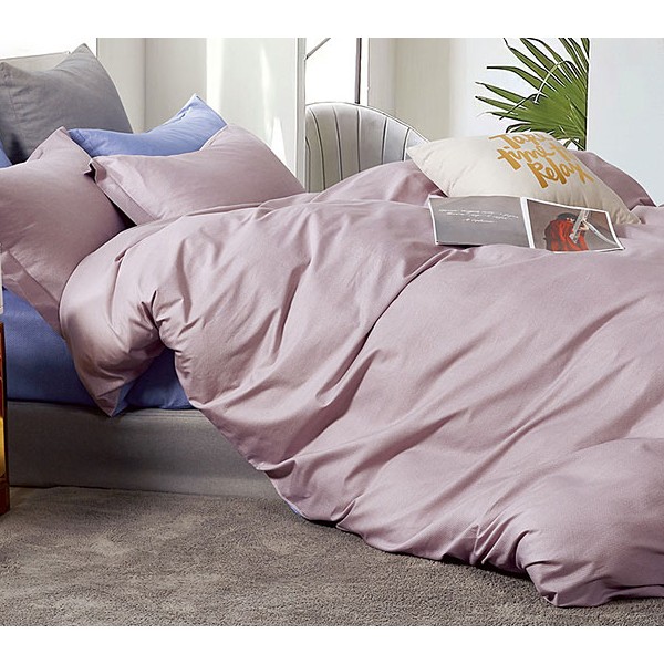 Лавандовый однотонный поплин и однотонно-синим компаньоном