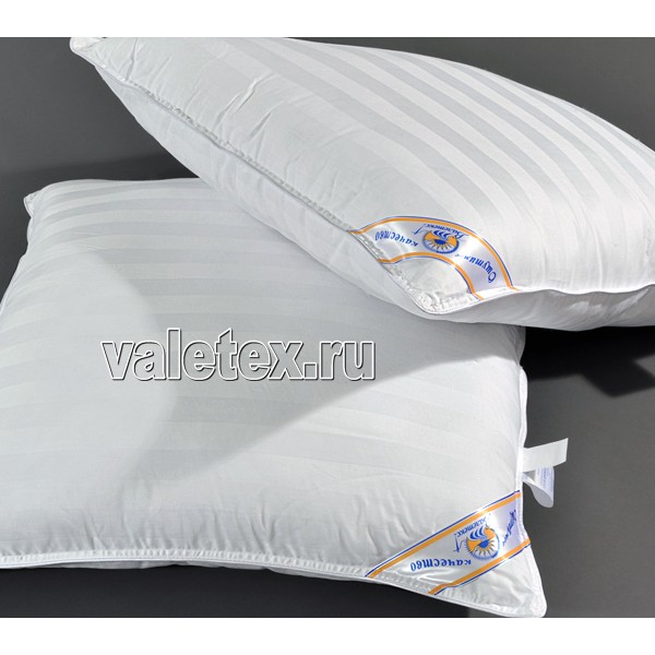 Подушки эвкалипт двухкамерный чехол сатин белоснежный с полосами Валетекс DSC_4415