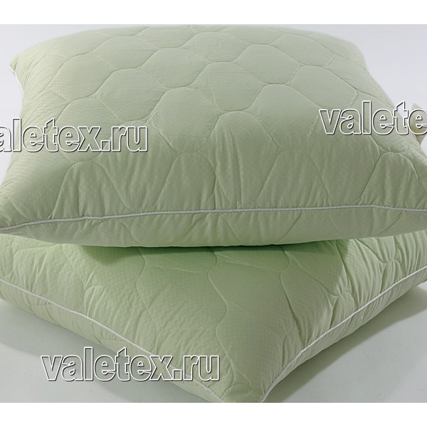 Подушки эвкалиптовое волокно поплин однотонная бледно-зеленоватая стёганная Валетекс FSC_7359