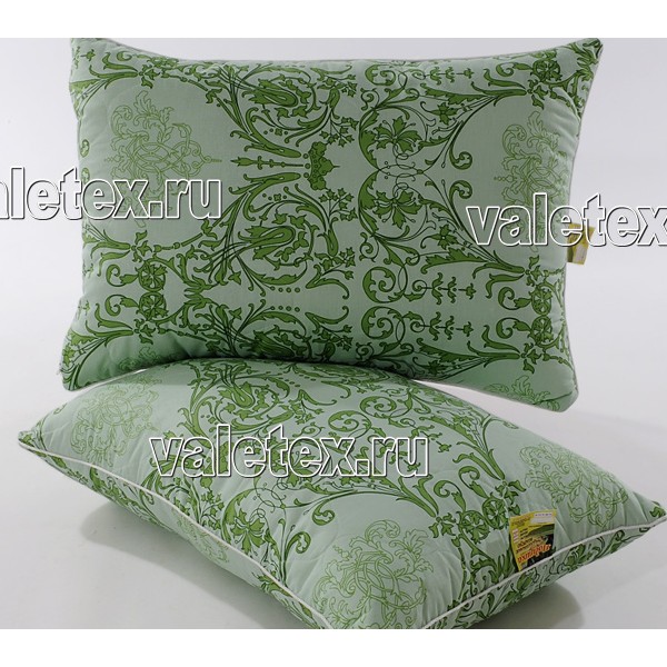 Подушки эвкалиптовое волокно поплин светло-зелёная с цветами Валетекс FSC_7353