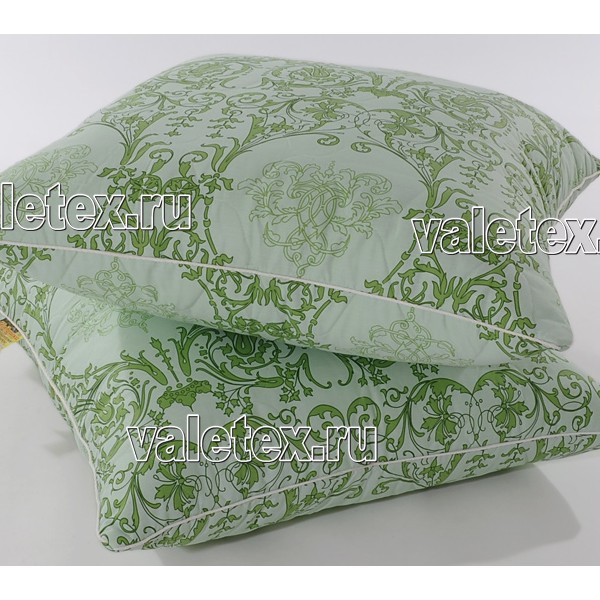 Подушки эвкалиптовое волокно поплин светло-зелёная с цветами Валетекс FSC_7346