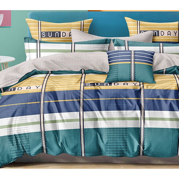 Поплин с разноцветными полосами и белым компаньоном в тонкую полоску