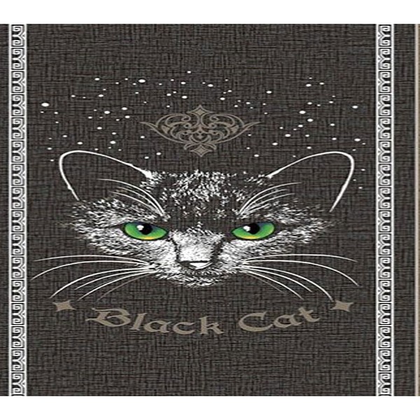 Расцветка полульняного полотенца коричневая с кошкой